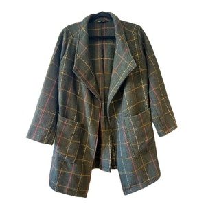 Fashion Nova Plaid Hunter Green Coat